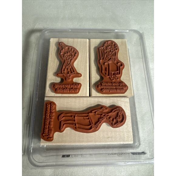 Stampin Up! Funny Old Man And Woman Stamps Lot Of Three - Picture 3 of 3